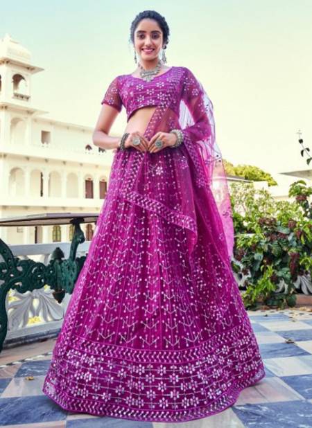 Pink Colour Niva 3 Heavy Work Fancy Wedding Wear Latest Lehenga Choli Collection GS1283